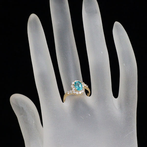 K18YG アパタイト ダイヤモンド リング 0.84ct D0.46ct