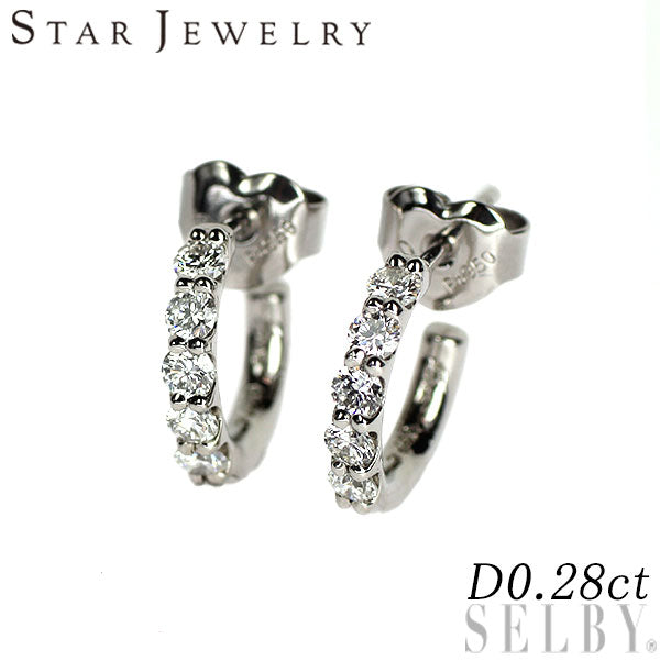 スタージュエリー Pt950 ダイヤモンド ピアス 0.28ct