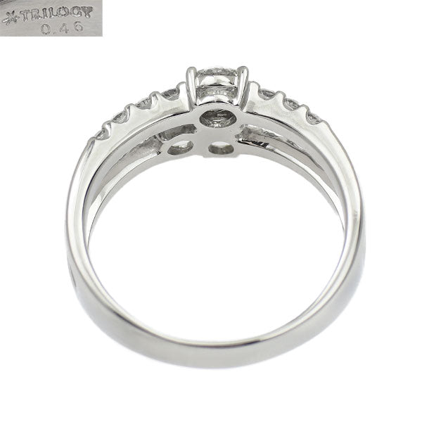 トリロジー Pt900 ダイヤモンド リング 0.700ct D0.46ct