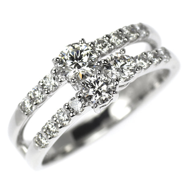トリロジー Pt900 ダイヤモンド リング 0.700ct D0.46ct