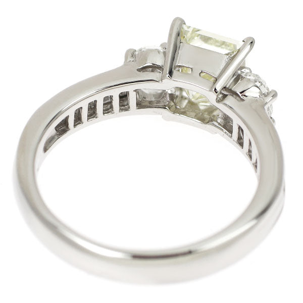 Pt900 プリンセスカット ダイヤモンド リング 1.537ct VLY SI2 D0.90ct