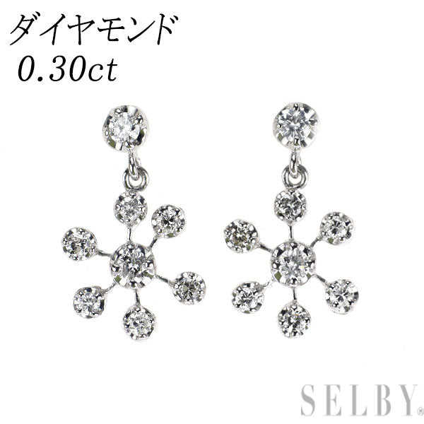 K18WG ダイヤモンド ピアス 0.30ct
