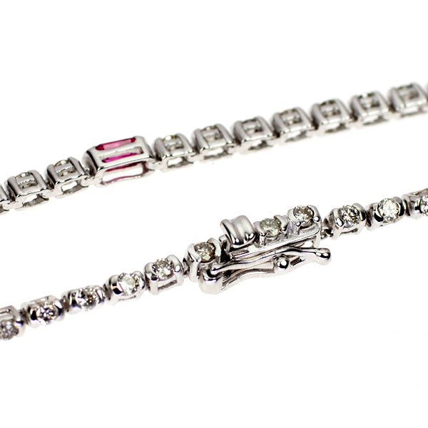 K18WG ルビー ダイヤモンド ブレスレット 0.65ct D0.90ct