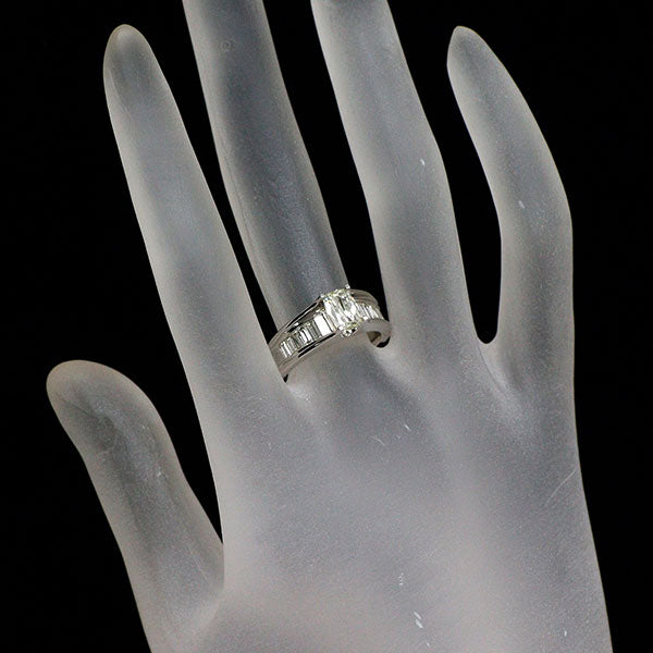 Pt900 クリスカット ダイヤモンド リング 0.712ct M VS1 D0.52ct