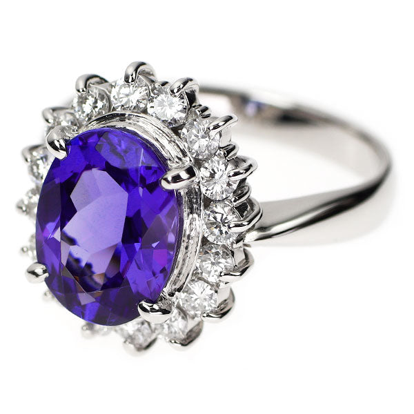 Pt900 タンザナイト ダイヤモンド リング 3.00ct D0.62ct