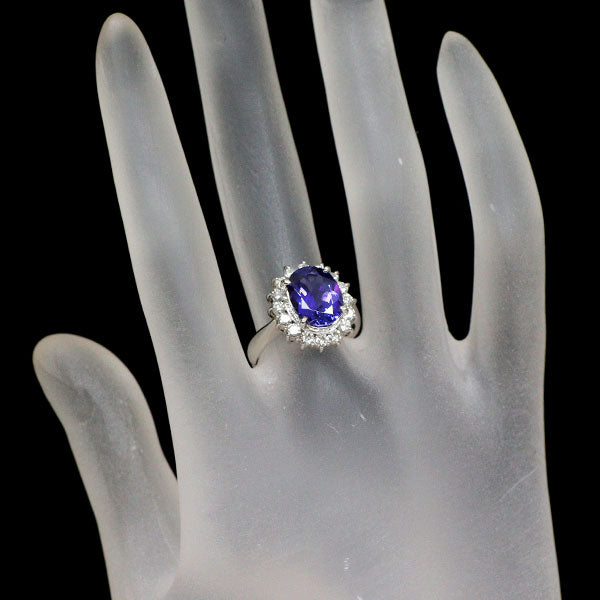 Pt900 タンザナイト ダイヤモンド リング 3.00ct D0.62ct