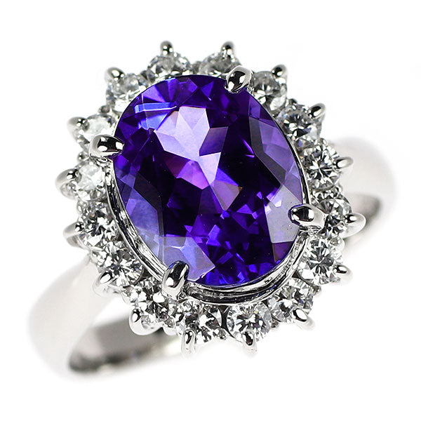 Pt900 タンザナイト ダイヤモンド リング 3.00ct D0.62ct