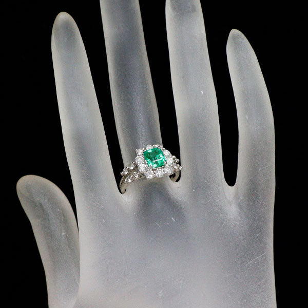 Pt950 エメラルド ダイヤモンド リング 1.22ct D1.18ct
