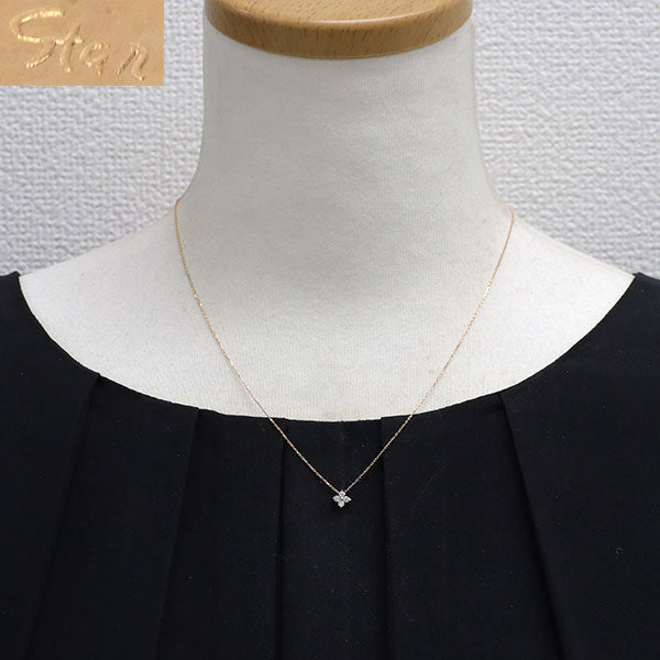 スタージュエリー K18PG ダイヤモンド ペンダントネックレス 0.13ct