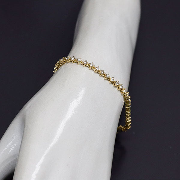 K18YG ダイヤモンド テニス ブレスレット 2.12ct