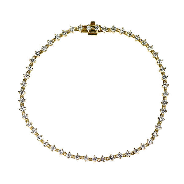 K18YG ダイヤモンド テニス ブレスレット 2.12ct