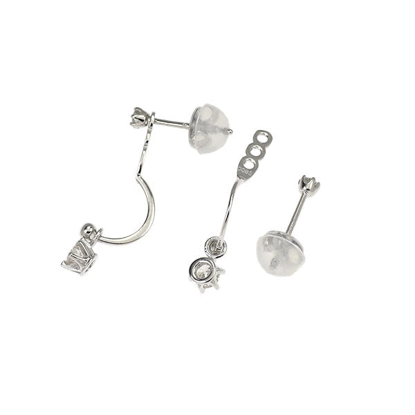 K18WG ダイヤモンド ピアス 0.17ct D0.05ct 2Way