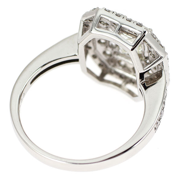 Pt950 プリンセスカット ダイヤモンド リング 1.010ct D0.88ct