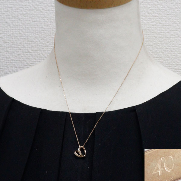 4℃ K18PG ダイヤモンド ペンダントネックレス