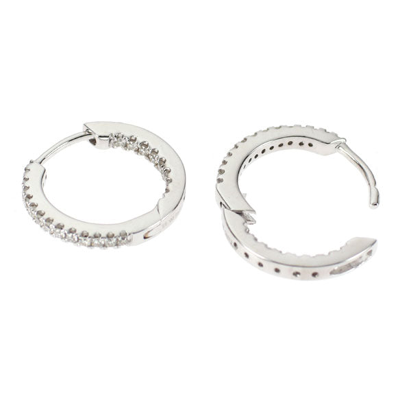 K18WG ダイヤモンド フープピアス 0.30ct