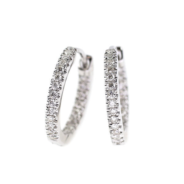 K18WG ダイヤモンド フープピアス 0.30ct