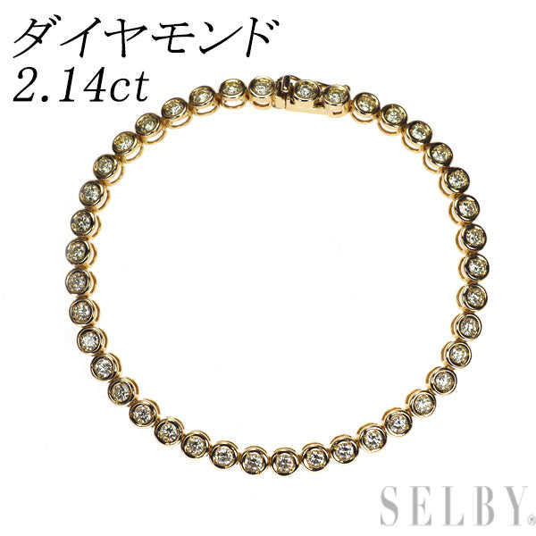 K18YG ダイヤモンド テニス ブレスレット 2.14ct