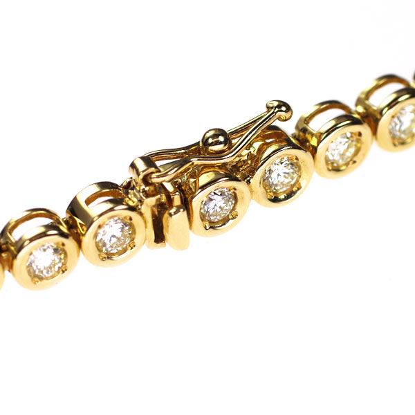 K18YG ダイヤモンド テニス ブレスレット 2.14ct