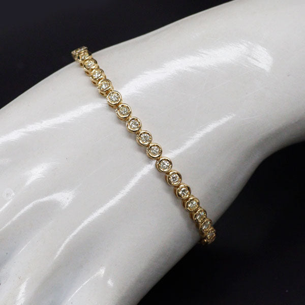 K18YG ダイヤモンド テニス ブレスレット 2.14ct