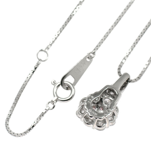 希少 Pt900/ Pt850 天然ピンク/カラーレス ダイヤモンド ペンダントネックレス 0.13ct D0.50ct