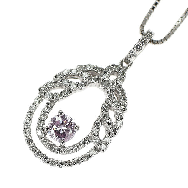 希少 K18WG 天然ピンクダイヤモンド ペンダントネックレス 0.259ct LPP I1 D0.36ct