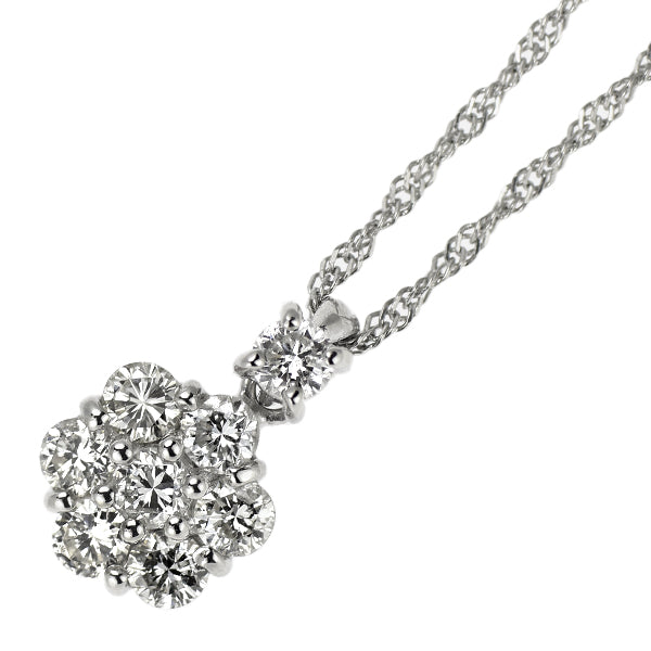 Pt900/ Pt850 ダイヤモンド ペンダントネックレス 0.50ct フラワー