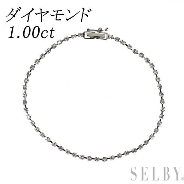 Pt850 ダイヤモンド ブレスレット 1.00ct テニス