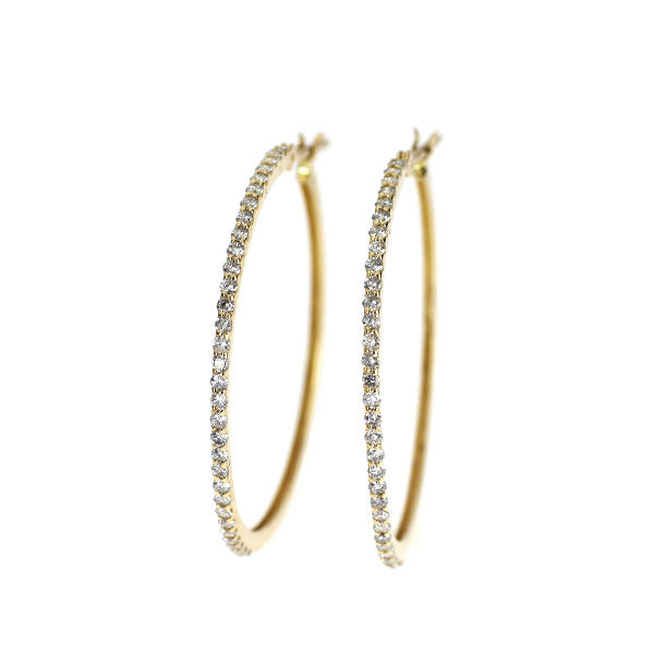 K18YG ダイヤモンド ピアス 0.50ct フープ