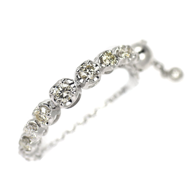 K18WG ダイヤモンド チェーンリング 0.40ct
