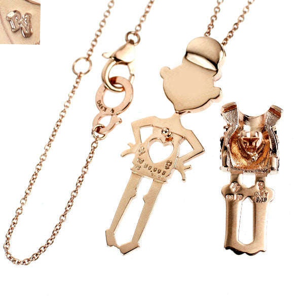ポンテヴェキオ エナメル/ K9PG ブラックスピネル カラーストーン ダイヤモンド ペンダントネックレス BS0.37ct CS0.24ct D0.005ct EME/エメ