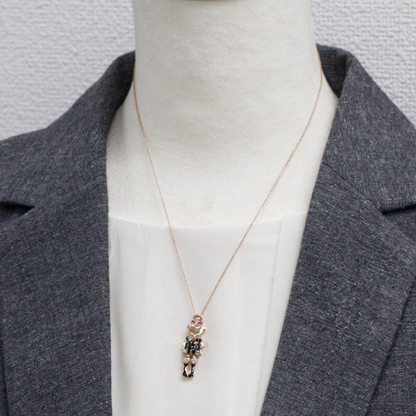 ポンテヴェキオ エナメル/ K9PG ブラックスピネル カラーストーン ダイヤモンド ペンダントネックレス BS0.37ct CS0.24ct D0.005ct EME/エメ