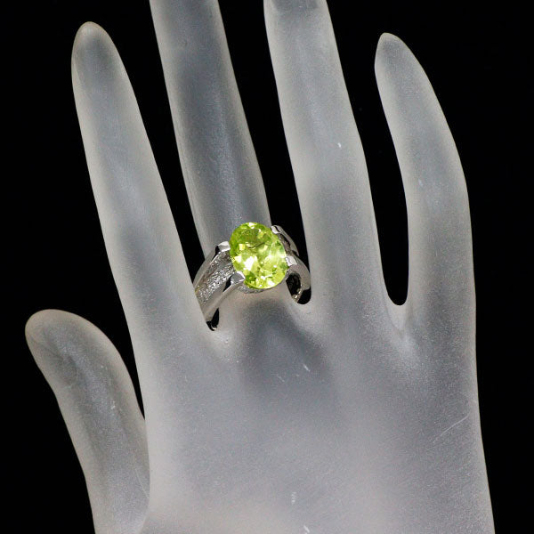 Pt900 パロットクリソベリル ダイヤモンド リング 5.77ct D0.25ct