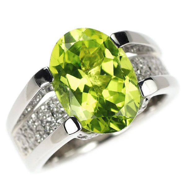 Pt900 パロットクリソベリル ダイヤモンド リング 5.77ct D0.25ct