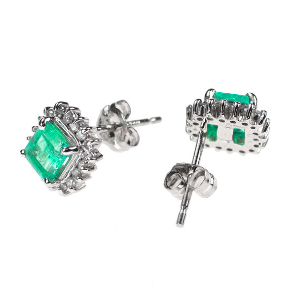 Pt900 エメラルド ダイヤモンド ピアス 0.60ct D0.20ct