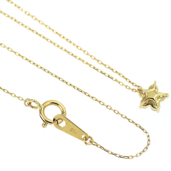 K18YG ダイヤモンド ペンダントネックレス 0.15ct フラワー