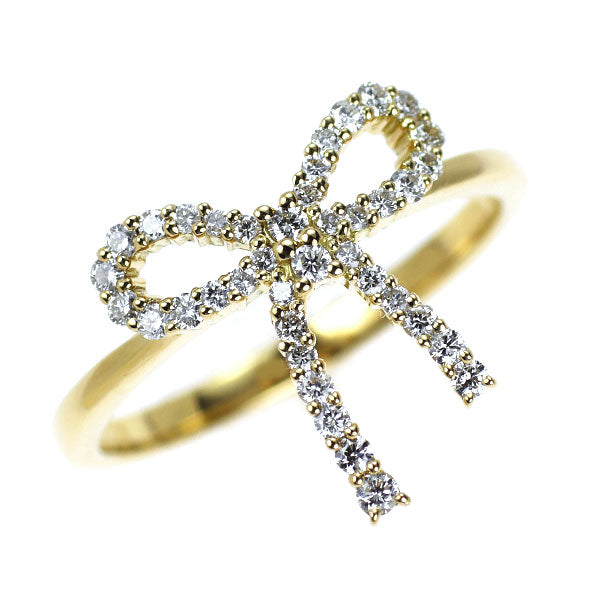 K18YG ダイヤモンド リング 0.30ct リボン