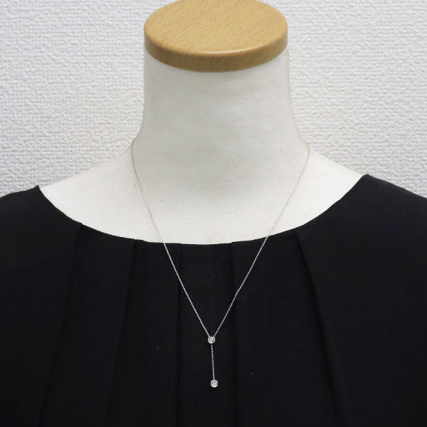 フォーエバーマーク Pt900/ Pt850 ダイヤモンド ペンダントネックレス 0.103ct D0.102ct Y字