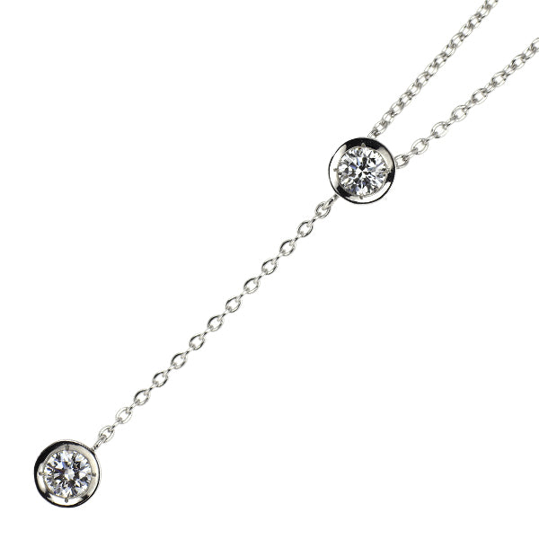 フォーエバーマーク Pt900/ Pt850 ダイヤモンド ペンダントネックレス 0.103ct D0.102ct Y字