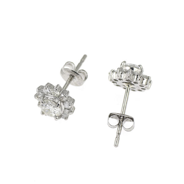 Pt900 ダイヤモンド ピアス 0.50ct フラワー