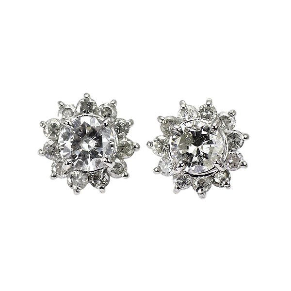 Pt900 ダイヤモンド ピアス 0.50ct フラワー