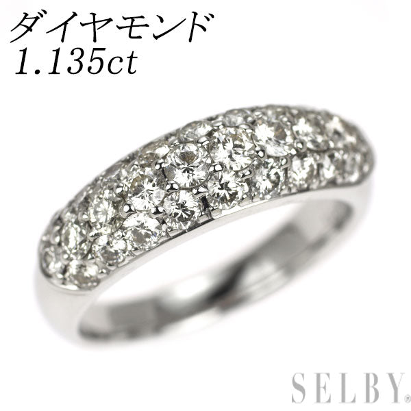 Pt900 ダイヤモンド リング 1.135ct パヴェ