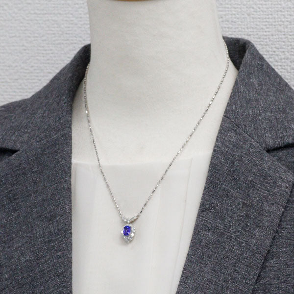 Pt900/ Pt850 タンザナイト ダイヤモンド ペンダントネックレス 1.19ct D0.96ct