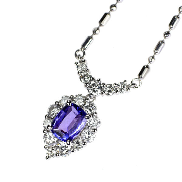 Pt900/ Pt850 タンザナイト ダイヤモンド ペンダントネックレス 1.19ct D0.96ct