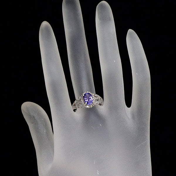K18WG タンザナイト ダイヤモンド リング 1.29ct D0.35ct