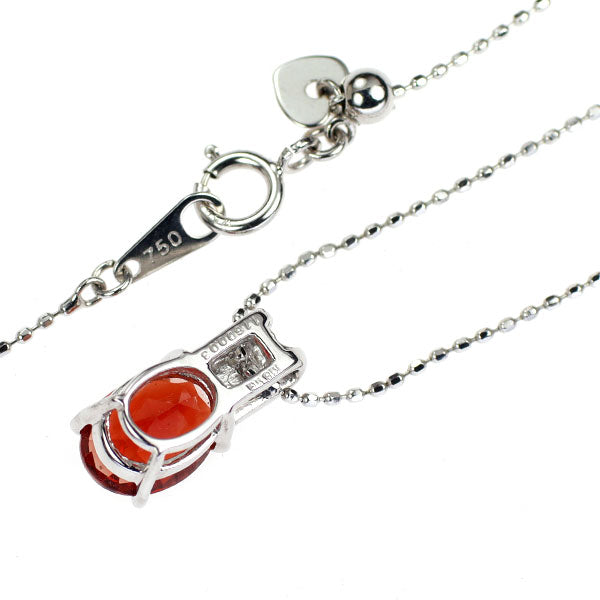 K18WG アンデシン ダイヤモンド ペンダントネックレス 1.16ct D0.03ct