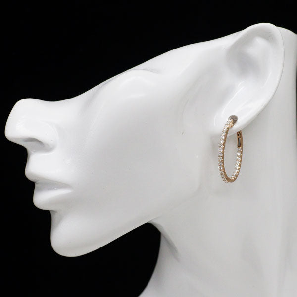 K18PG ダイヤモンド フープ ピアス 1.58ct