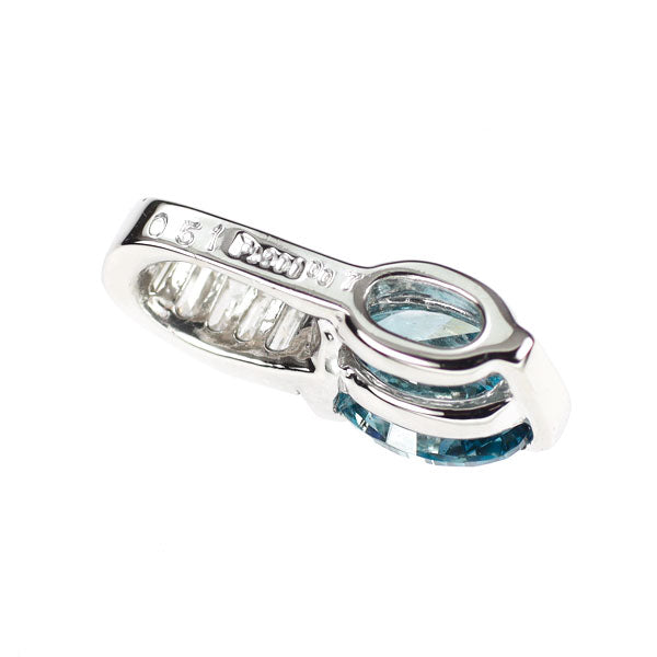 Pt900 トリートブルーダイヤモンド ペンダントトップ 0.510ct D0.07ct