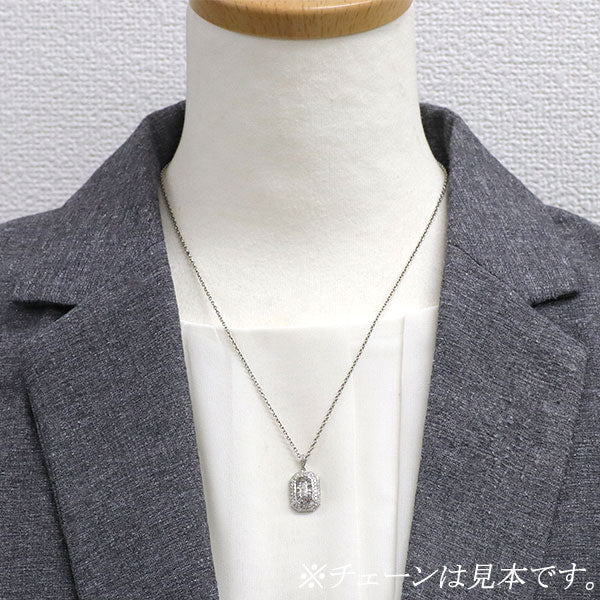 K18WG カリブレカット ダイヤモンド ペンダントトップ 1.25ct