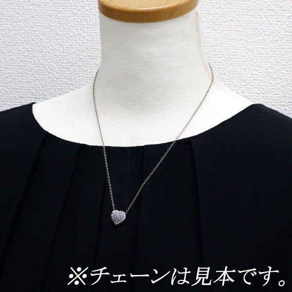 K18WG タンザナイト ダイヤモンド ペンダントトップ 0.43ct D0.25ct ハート