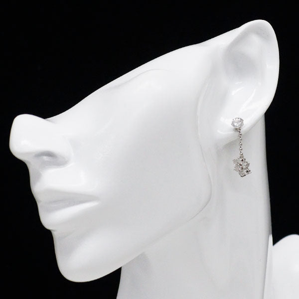 Pt900 ダイヤモンド ピアス 0.71ct D1.02ct フラワー 2way